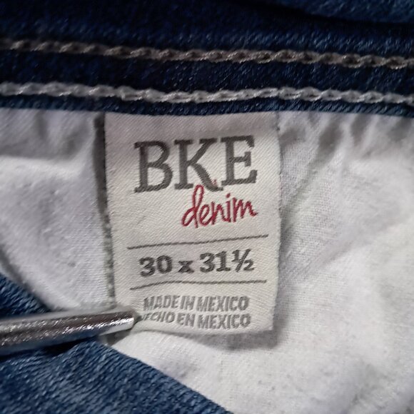 BKE Harper Bootcut Jean Women 33x30.5, Tag 30x31.5 Blue Stretch Thick Stitch - Picture 14 of 15
